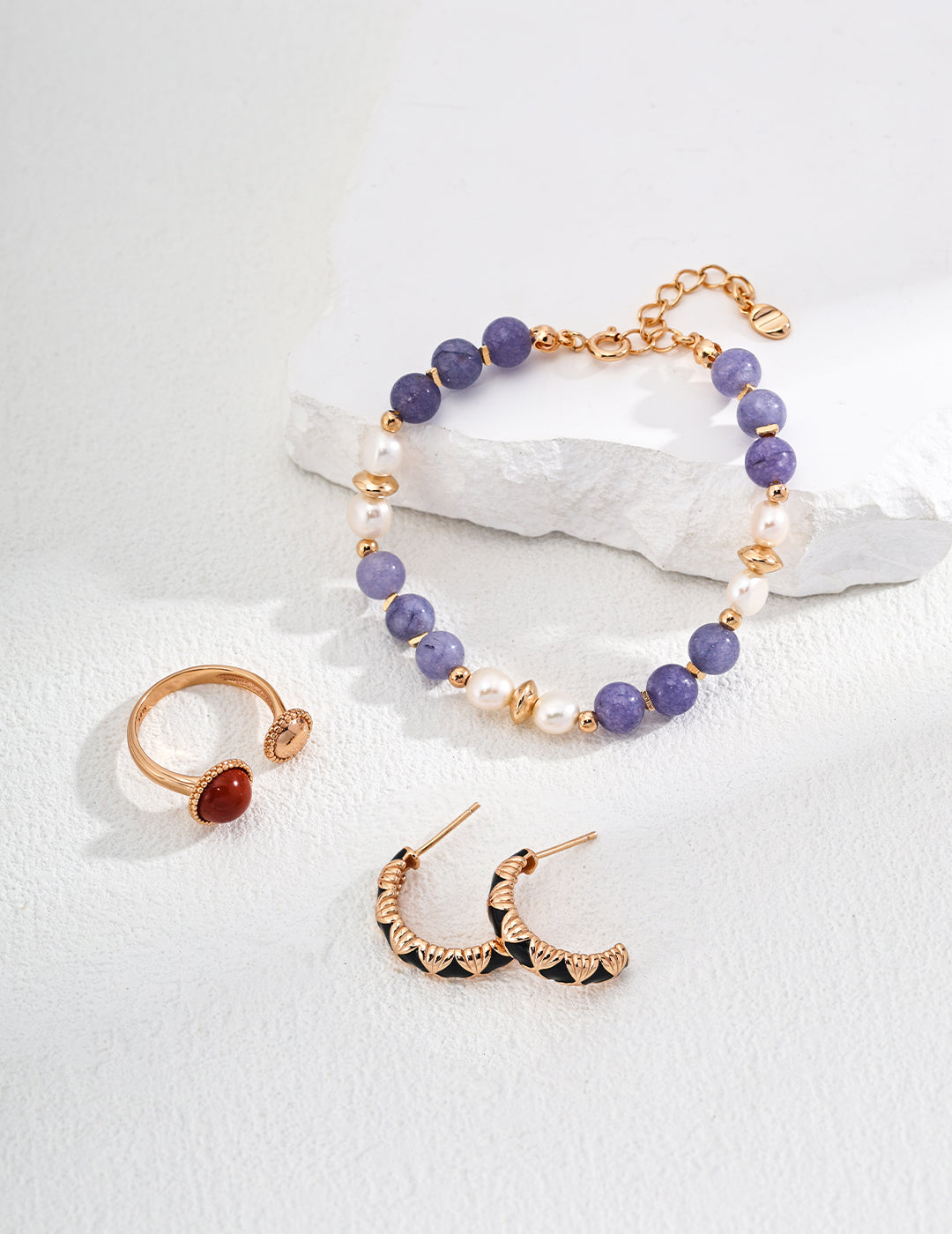 Natural Pearl & Kunzite Bracelet - with S925 Sterling Silver