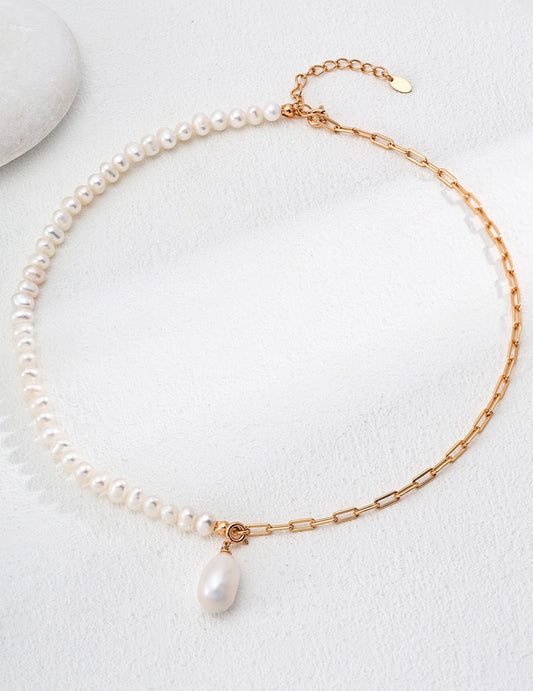 Minimalist French Natural Pearl Necklace