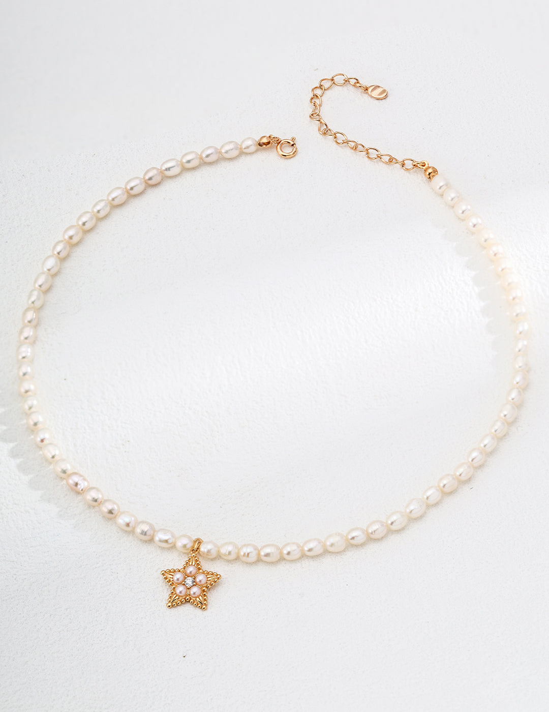 Minimalist Natural Pearl Necklace - with Sparkling Zirconia Pendant and Sterling Silver