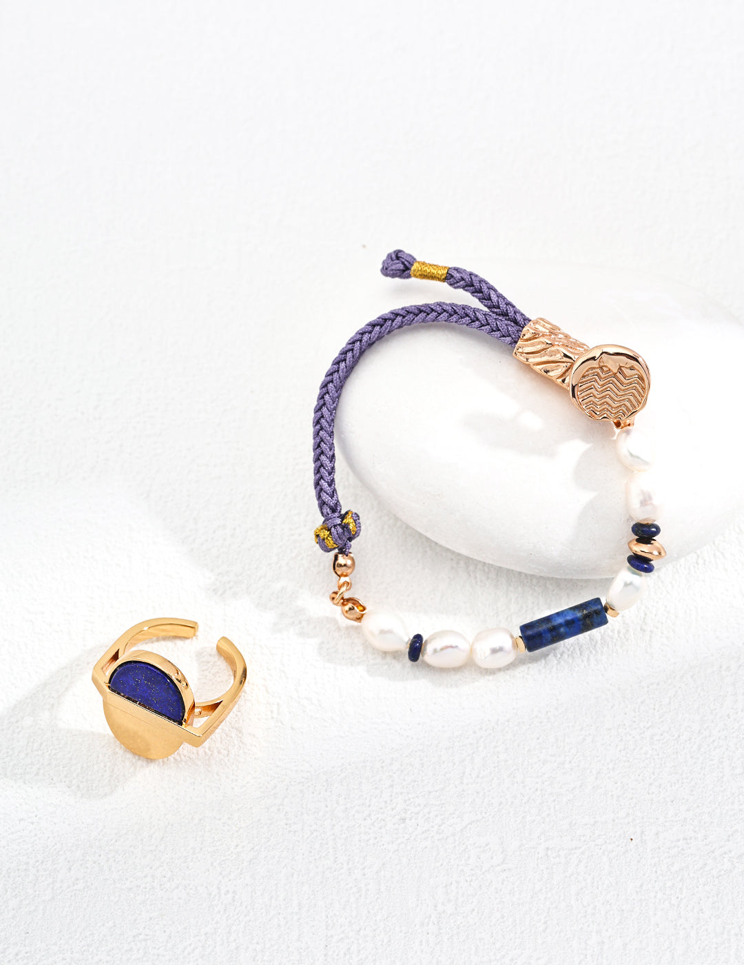 Natural Pearl & Lapis Lazuli Bracelet - with S925 Sterling Silver