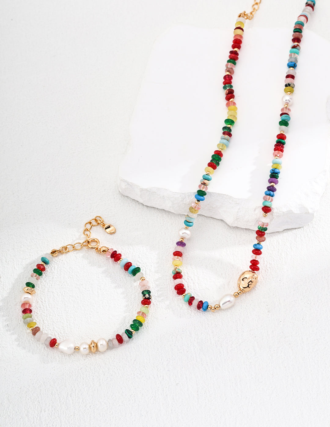 Pearl & Dopamine-Inspired Colorful Gemstone Bracelet