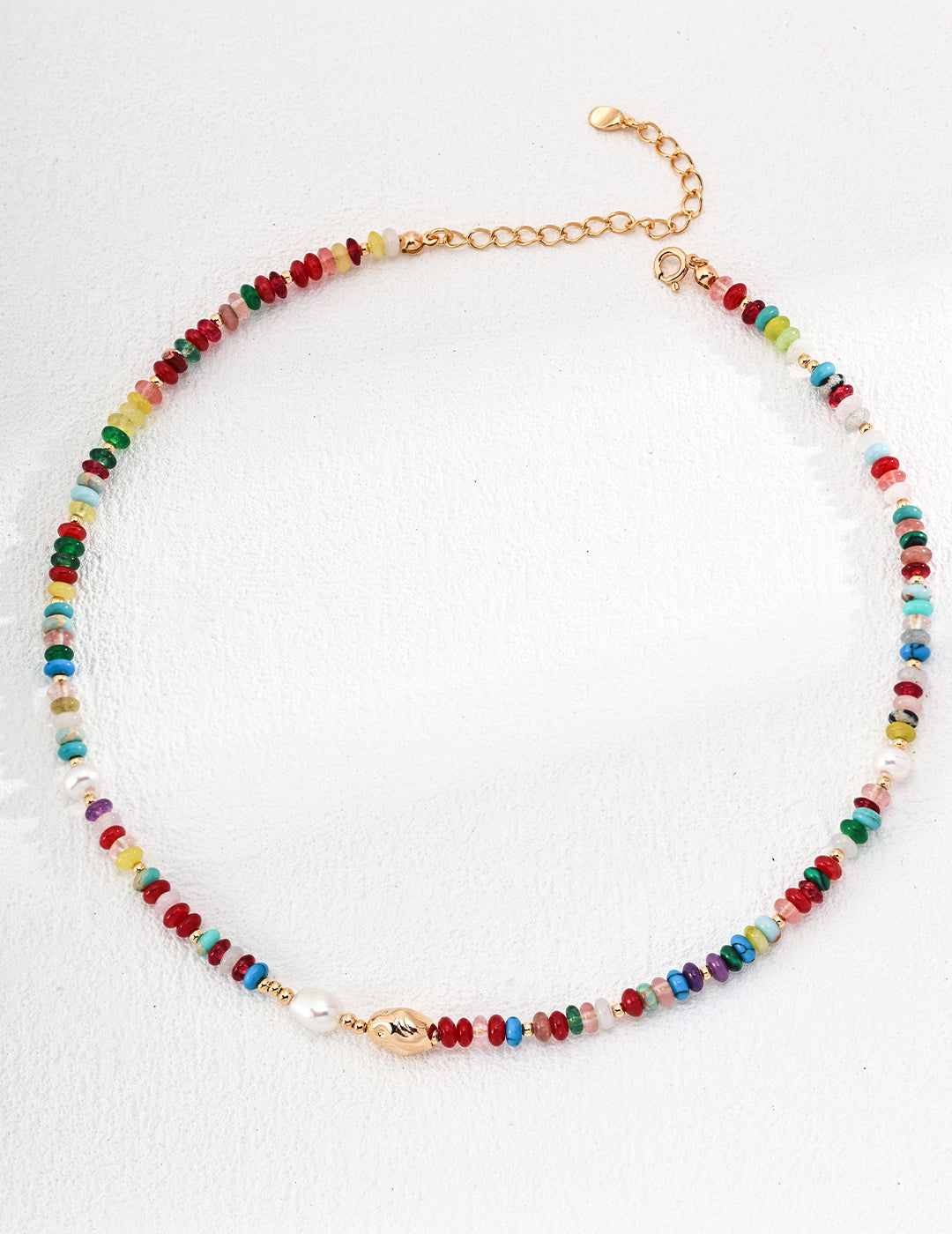 Pearl & Dopamine-Inspired Colorful Gemstone Necklace