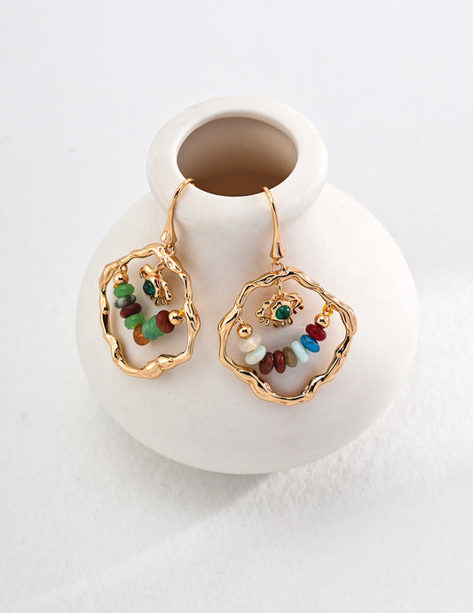 Minimalist French Vintage Multi-Color Earrings